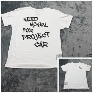 EUC Gas Monkey Garage USA Mens L White Need Money For Project Car Graphic Shirt